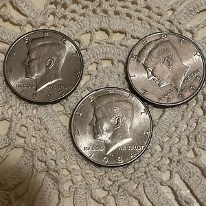 Set of 3 Kennedy Half Dollars